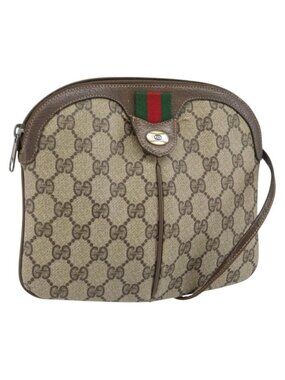 Authentic GUCCI GG Supreme Web Sherry Line Bag PVC Beige Gold 904 02 047